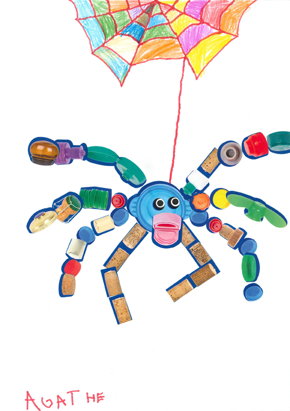 Agathe, quelle bonne idée cette superbe araignée colorée !