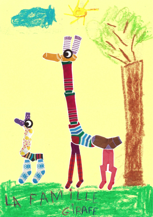 On souhaite une bonne balade à Éléonore et sa famille girafe.