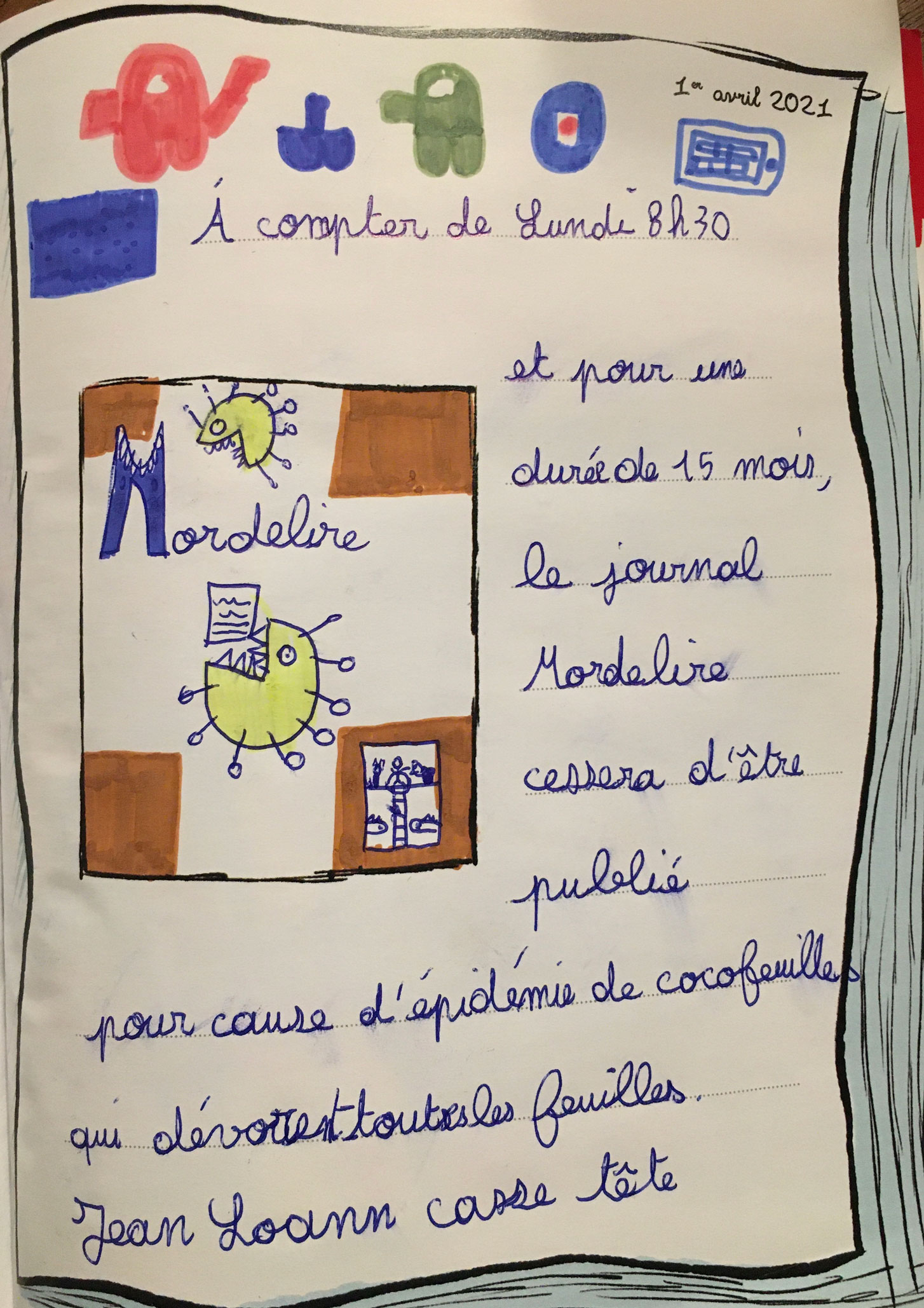 Concours Mordelire "Fais ta une !" - Loann 9 ans