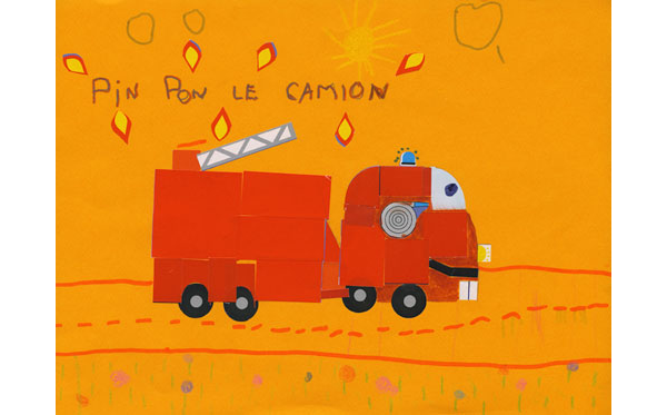 Margaux camion pompier concours dessins