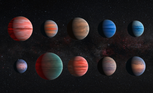 Vue d'artiste des exoplanètes "géantes de gaz". © NASA/ESA