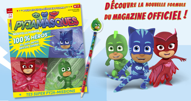 pyjamasques magazine nouvelle formule crayon - gomme héros