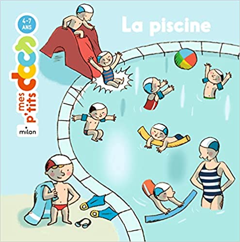 Couverture album jeunesse intitulé La piscine. Texte de Stéphanie Ledu et illustrations de Catherine Brus.