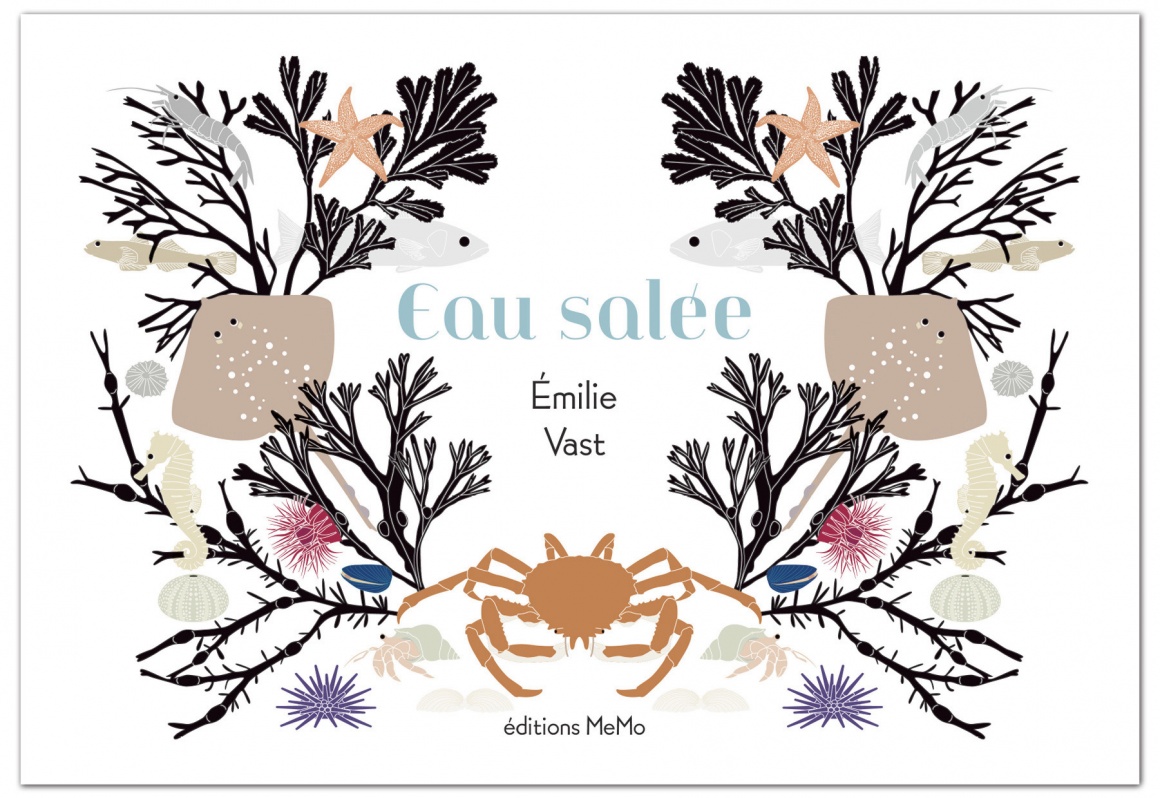 Couverture album jeunesse intitulé Eau salée. Texte et illustrations d'Emilie Vast.