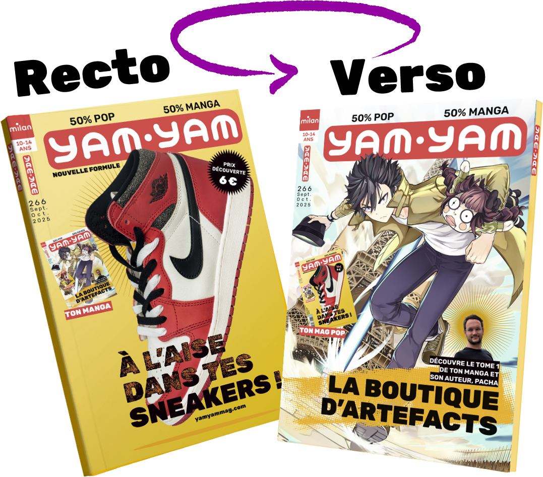 Ce sont les deux couvertures du magazine : le côté POP et le côté manga.