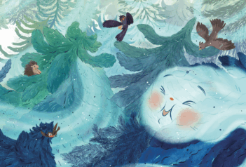 Illustration du vent dans les sapins