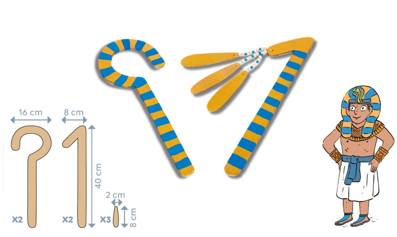 Crosse et fléau à faire pour se déguiser en pharaon