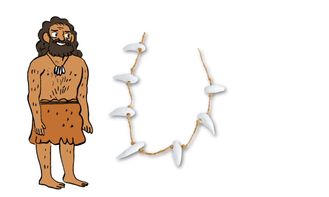 Collier en dents de loups à faire soi même pour se déguiser en homme préhistorique