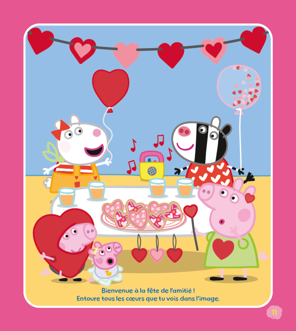 Une illustration de fête avec des cœurs cacher dans le décors