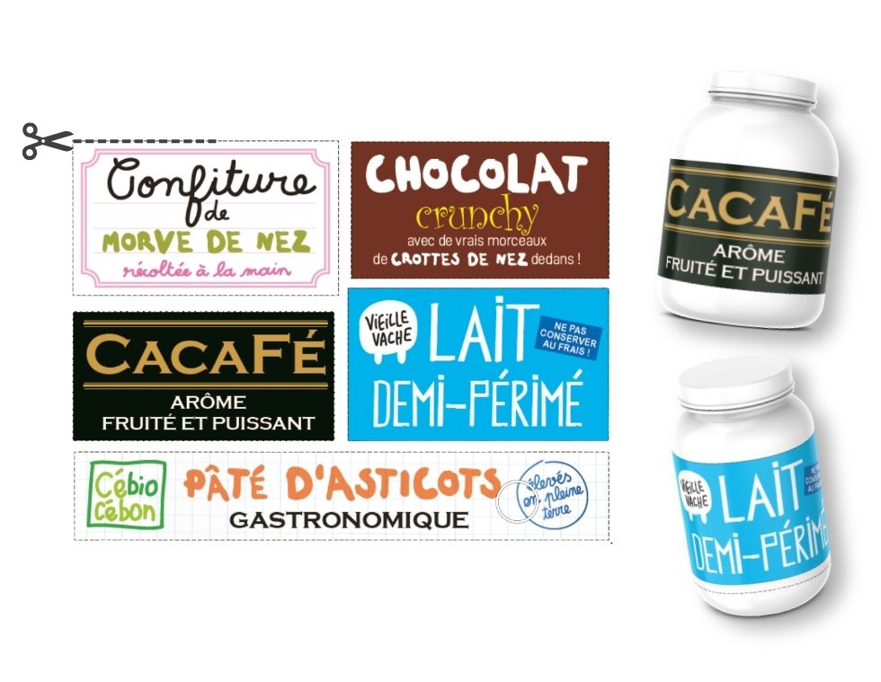 Fausses étiquettes de gourmandises 