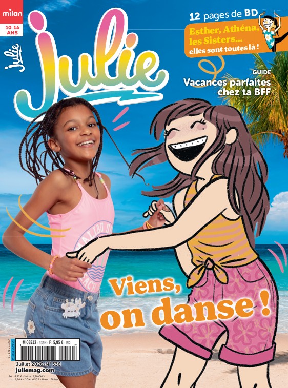 Couverture du magazine Julie avec un dossier consacré à la puberté et aux changements de l'adolescence.