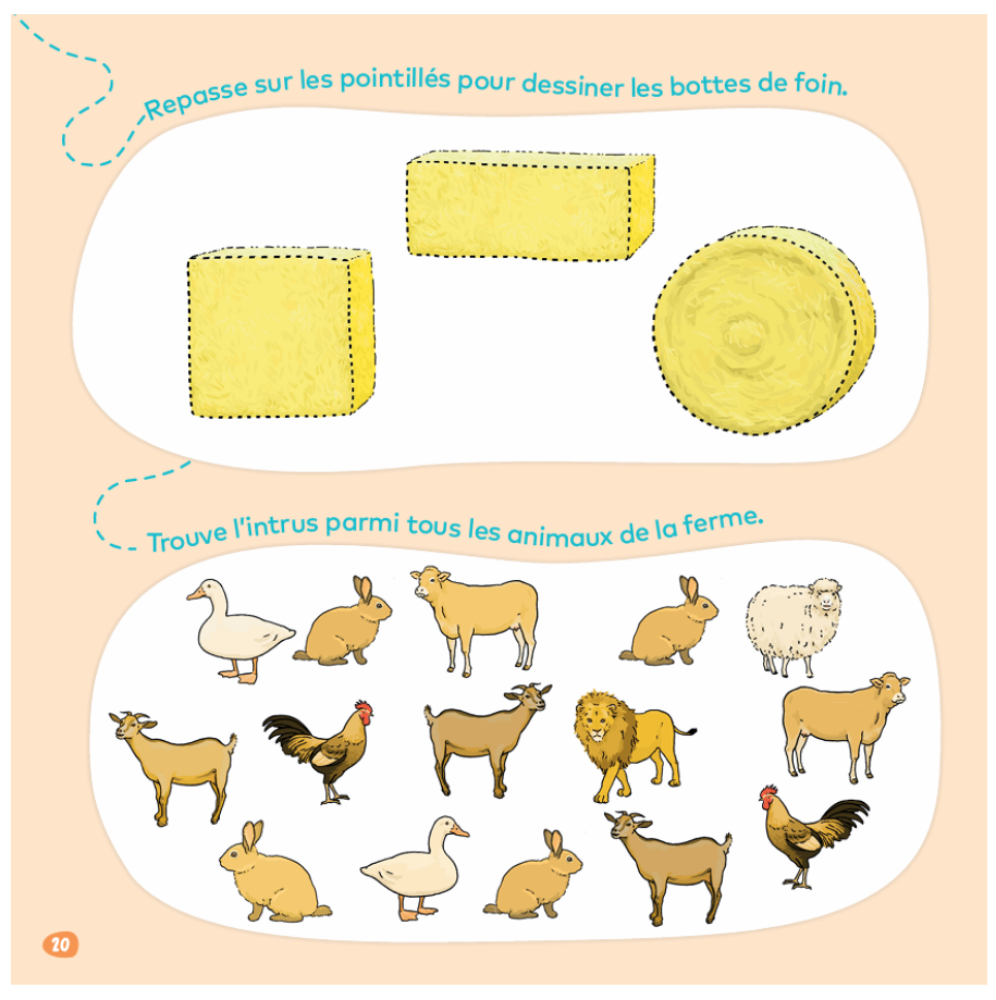 jeux d'animaux à la ferme enfant