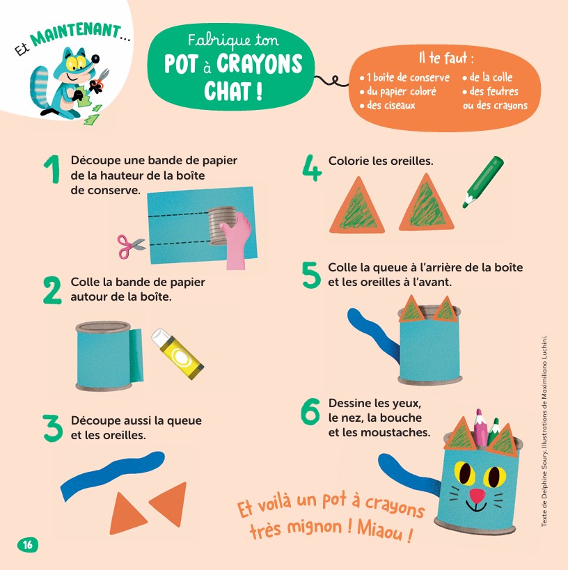 Bricolage rentrée : pot à crayons chat