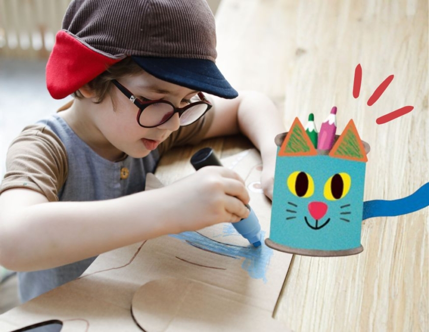 pot à crayons chat wakou bricolage rentrée