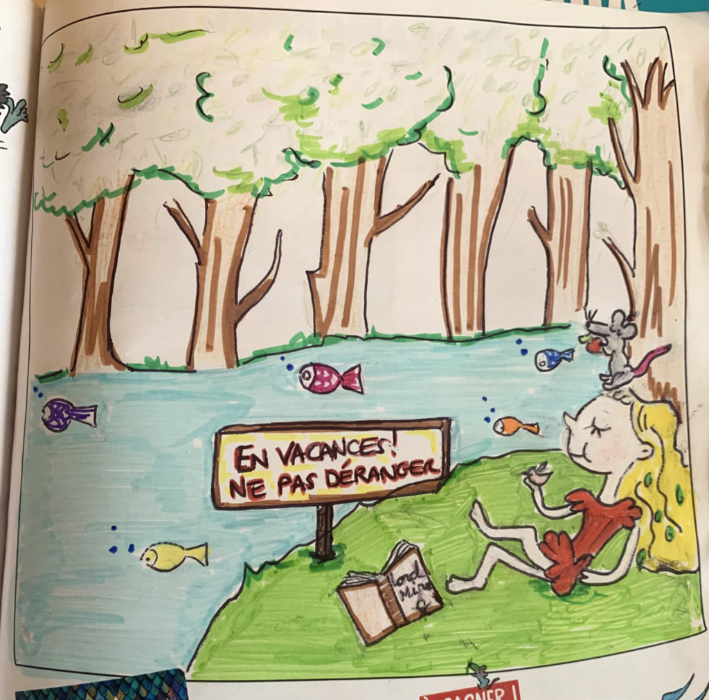 Dessin d'enfant représentant la BD Grâce (Mordelire)